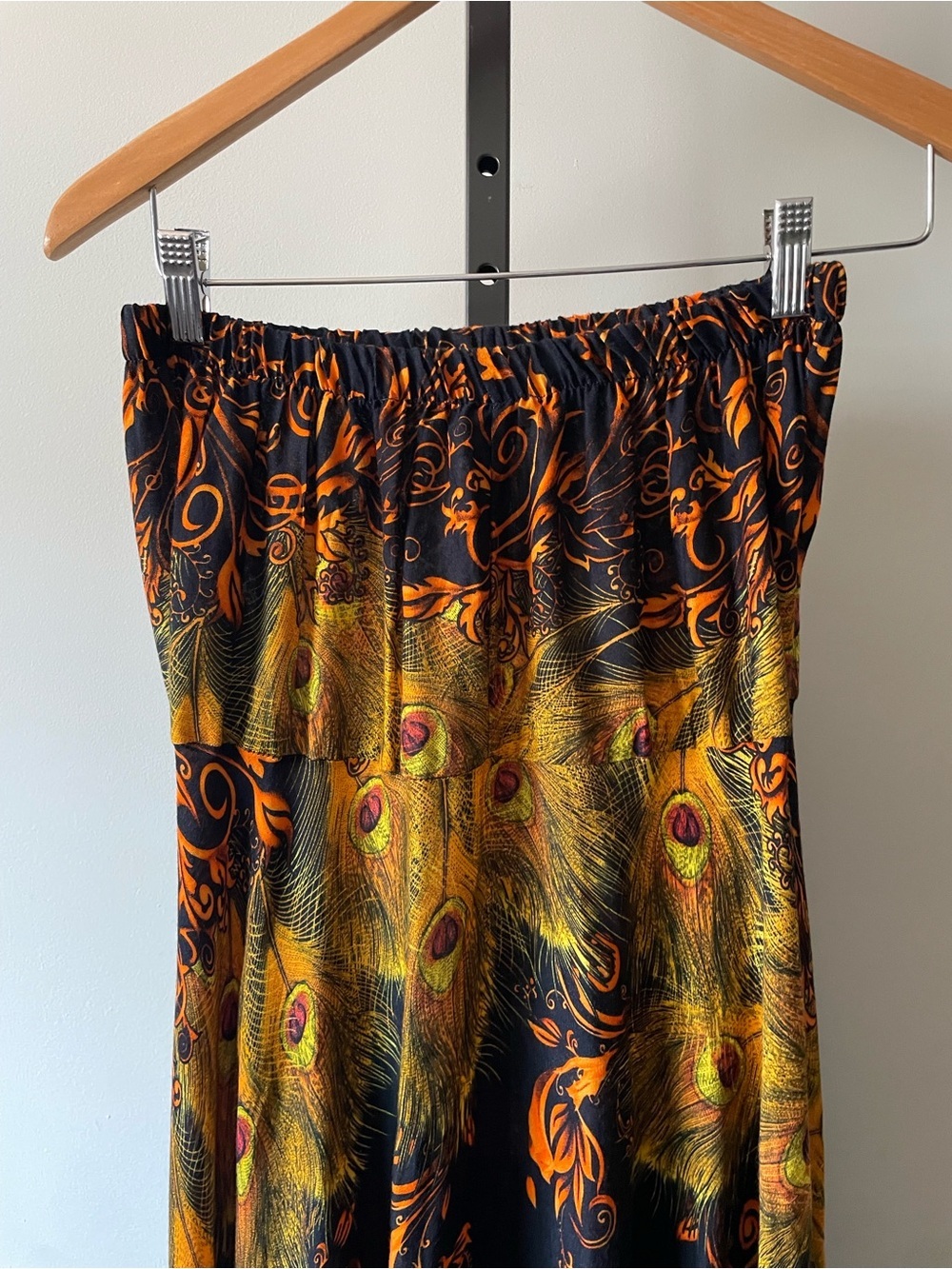 Vintage Thailand Peacock Feather Wide Leg Elephant Pant Boho Indie Sleeze 90s - Picture 3 of 10
